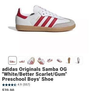 Adidas Samba OG White and Scarlet Shoes